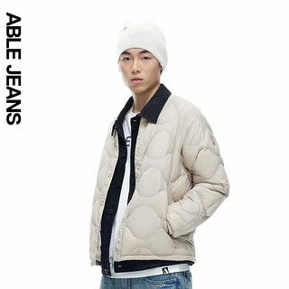 ABLE JEANS24冬季男女同款时尚棒球衍缝超轻羽绒服男768009 玄米色02【8月15日前】 S