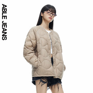 ABLE JEANS24冬季男女同款时尚棒球衍缝超轻羽绒服男768009 奶咖色【8月15日前】 XXL