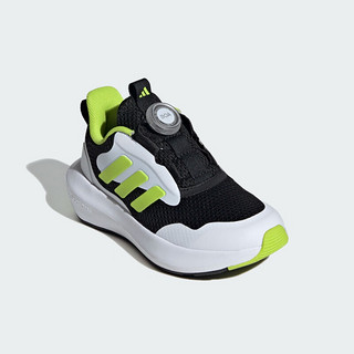 adidas FortaRun 3.0旋转按钮休闲运动鞋男小童儿童阿迪达斯 黑色/绿荧光/白 28码