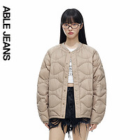 ABLE JEANS24冬季男女同款时尚棒球衍缝超轻羽绒服男768009 奶咖色【8月15日前】 L