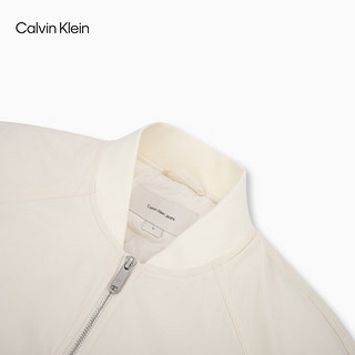 Calvin Klein Jeans【防泼水】24秋季女ck休闲棒球领短款棉服外套J224790 YBI-牛乳白 M