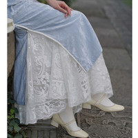 杜城旗袍内搭衬裙蕾丝半身裙松紧复古百搭旗袍洋气搭配打底裙遮胯显瘦 白色半身裙 均码 松紧腰88-130斤