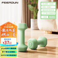 飞尔顿哑铃男士女士家用家庭肌肉塑形手臂一对瑜伽塑形小哑铃器材 抹茶绿-【1kg*2】