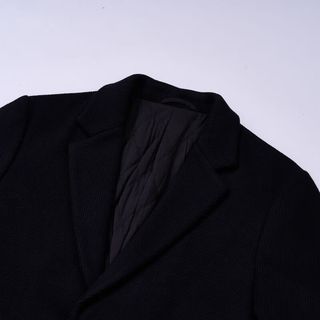 保罗彼得 PAULO PEDRO男士休闲商务舒适通勤百搭羊毛大衣 FSBD25320 黑色 XL 130-150斤