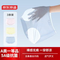 京东京造【冰肌凉感】小凉风无痕5A抗菌女士内裤女中腰防夹 组合二  L 组合二：浅绿/杏肤/天蓝