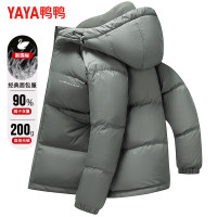 鸭鸭羽绒服鸭鸭（YAYA）羽绒服男短款连帽厚款青年保暖面包服冬季休闲百搭上衣外套 绿色 170(适合100-120斤)