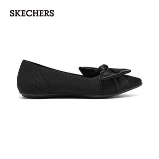 斯凯奇（Skechers）2024夏季女鞋蝴蝶结浅口单鞋尖头 黑色/BLK 36.5