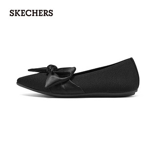 斯凯奇（Skechers）2024夏季女鞋蝴蝶结浅口单鞋尖头 黑色/BLK 36.5