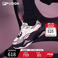 FILA FUSION斐乐女鞋老爹鞋厚底鞋2024春季硬糖鞋2代运动鞋 雨雾灰/锌灰色-NZ 35.5