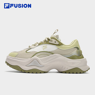 FILA FUSION斐乐女鞋老爹鞋厚底鞋2024春季硬糖鞋2代运动鞋 香雪白/苍绿-WP 38