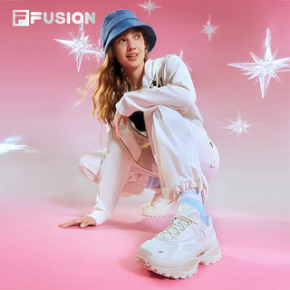 FILA FUSION 欧阳娜娜同款斐乐潮牌BIANCO厚底女鞋2024硬糖鞋三代 初雪白-PT 37.5