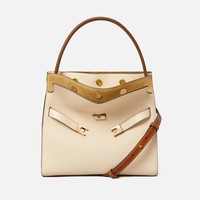 TORY BURCH Lee Radziwill 小号麂皮拼皮双层手袋