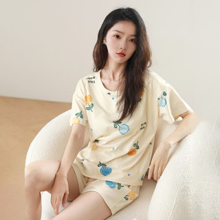 迷虹恋春秋夏款家居服 都市蝴蝶薄款睡衣女可外穿卡通套装