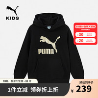 彪马PUMA彪马 儿童休闲长袖卫衣连帽舒适保暖休闲 黑色90001 160