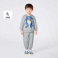恐龙造型两件套男童套装儿童宝宝春秋装连帽运动服童装上衣小童