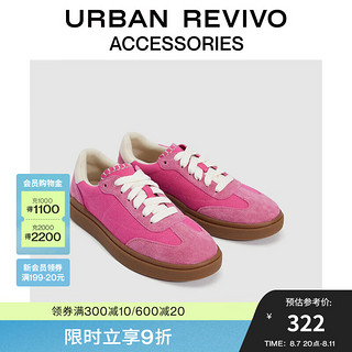 URBAN REVIVO2024秋季女士街潮拼接德训运动鞋UAWS40142 粉红 38