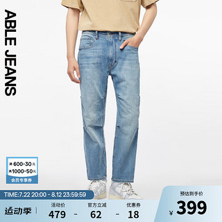 ABLE JEANS【直筒滑板裤】24夏季新款男士水洗牛仔裤 砂土蓝