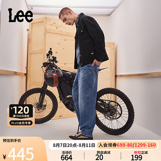 Lee24早秋宽松五袋款猫须中蓝色男牛仔裤休闲潮LMB001707206 中蓝色 36