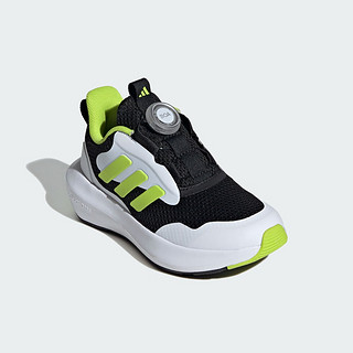 adidas FortaRun 3.0旋转按钮休闲运动鞋男小童儿童阿迪达斯 黑色/绿荧光/白 36.5码