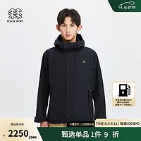 KOLON SPORT/可隆冲锋衣 男子户外防风防泼水简约夹克外套 LHGJ4ST609-BK 黑【陈坤同款】 185/2XL