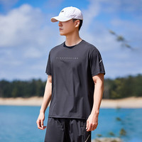 拓路者 运动户外男士短袖t恤圆领夏季透气快干吸湿篮球衣宽松上衣男防晒 灰绿色 XL