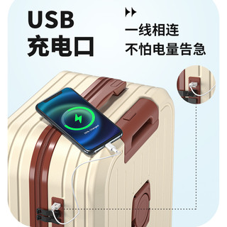杰西度 ZECEDO  行李箱女2024旅行箱可爱密码箱卡通拉杆箱结实耐用28夏季 米棕色 20寸