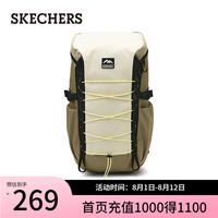 斯凯奇 男女户外背包露营徒步大容量L224U023 象牙白色/001J 均码