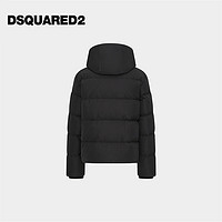 DSQUARED2/D2次方 2024早秋 男士高领连帽休闲羽绒服外套 黑色 48