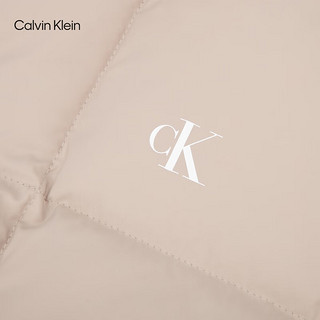 Calvin Klein Jeans【防泼水】24秋季男士ck格子绗缝翻领鸭绒羽绒服J32680 PED-奶茶咖 L