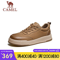 骆驼（CAMEL）2024秋季低帮工装鞋牛皮复古百搭运动男士休闲板鞋 P14A836607 土黄 41