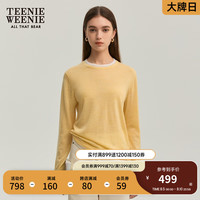 Teenie Weenie小熊2024年秋季可机洗扬子纱假两件毛衣 黄色 160/S