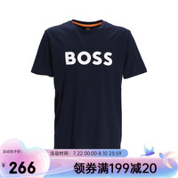 雨果博斯（HUGO BOSS）男士T恤短袖 透气舒适  50481923 405深蓝色 XL 