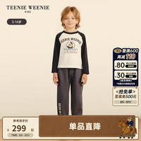 Teenie Weenie Kids小熊童装24秋季新款男童印花撞色长袖插肩袖T恤 煤灰色 1