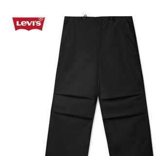 Levi's 李维斯 女士宽松直筒利落工装褶皱休闲长裤 A9143-0002 黑色 S