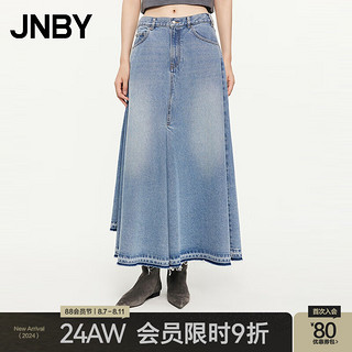 JNBY24秋半身裙棉质宽松A型5O7D14970 992/牛仔兰 XS