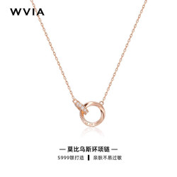 W-VIA 999纯银莫比乌斯环项链女轻奢小众气质锁骨链颈链生日礼物送女友