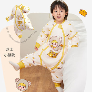 ibaby 泡泡玛特小甜豆系列 儿童可拆袖分腿式睡袋 暖冬款 芝士小鼠 90码