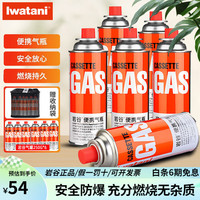岩谷（Iwatani）卡式炉气罐燃气煤气体便携气瓶250g卡磁炉喷抢瓦斯丁烷罐防爆 250g*6+收纳袋