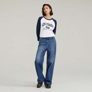 Levi's 李维斯 女士宽松直筒简约随性时尚潮流牛仔长裤 26872-0021 蓝色 28 29