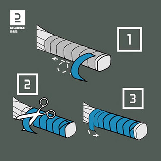 迪卡侬网球拍吸汗带避震器手胶抦皮训练标志防滑吸汗带3条装4037340
