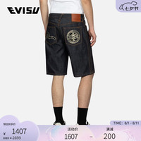 EVISU  夏季 男士家花海鸥刺绣牛仔短裤男2ESHTM3DS176XXCT 牛仔蓝 28