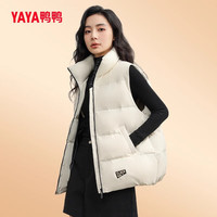 鸭鸭羽绒服 YAYA鸭鸭羽绒马甲女立领短款外穿2024冬季坎肩背心百搭保暖韩版外套 白色 M