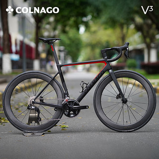 COLNAGO 梅花V3 ULTRA 公路车7170电子变速碟刹碳纤维一体把碳轮组自行车 整车 黑红色-V3 ULTRA 540