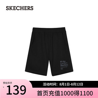 斯凯奇（Skechers）春夏运动短裤男宽松舒适运动裤透气L224M064 碳黑/0018 2XL