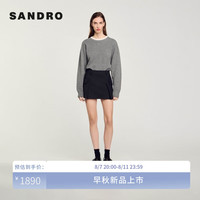SANDRO2024早秋新款女装法式优雅时尚拼接短裙半身裙SFPJU01188 黑色 3