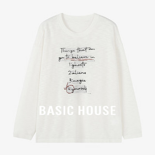 Basic House/百家好字母印花针织衫夏季慵懒宽松冰丝长袖防晒罩衫