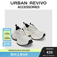 URBAN REVIVO2024秋季女士休闲厚底老爹运动鞋UAWS40136 米白 / 银色 38