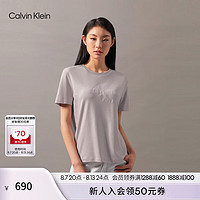 Calvin Klein Jeans24秋季女士休闲通勤ck刺绣印花纯棉短袖T恤40WL292 FSS-隐红灰 XS