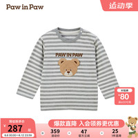 PawinPaw卡通小熊童装2024年早秋新款男女宝长袖圆领T恤休闲百搭