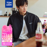唐狮 TONLION男士外套2024秋季新款男立领净色小细节左胸印花短款外套TB